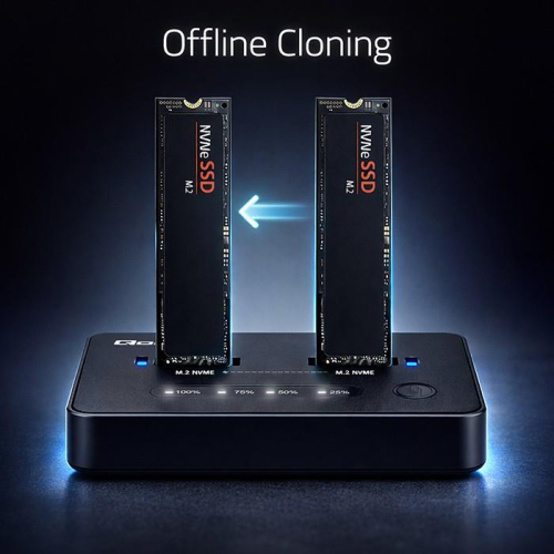 Stacja dokujšca dysków SSD M.2 NVMe | PCIe | USB-C | 20Gb/s | DUAL 2x8TB | klonowanie offline-23284355