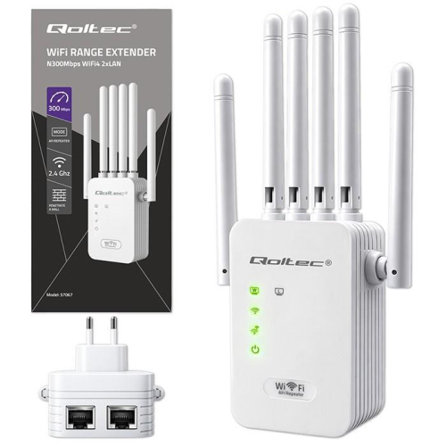 Wzmacniacz sygnału WiFi | Repeater | Access Point | 300Mb/s | 6 anten | 2xRJ45-23284396