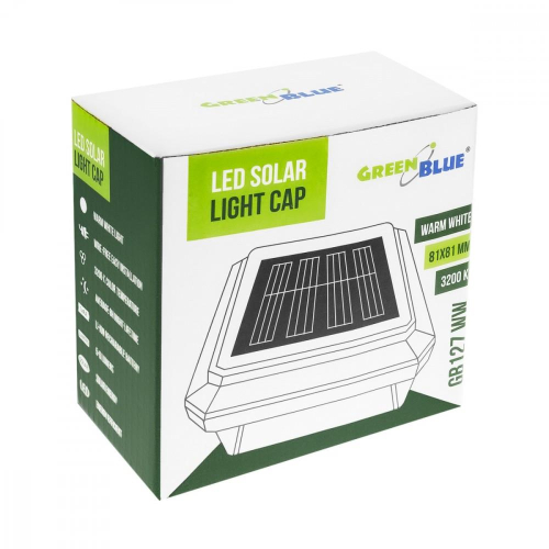 Lampa solarna LED na słupek GB127 WW 80x80mm 3200K-23284677