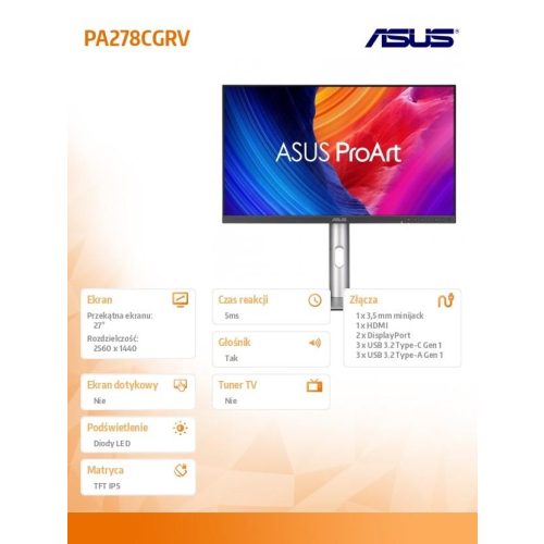 Monitor 27 cali PA278CGRV BK 2DP, HDMI, USB HUB, USB, głośniki-23284786