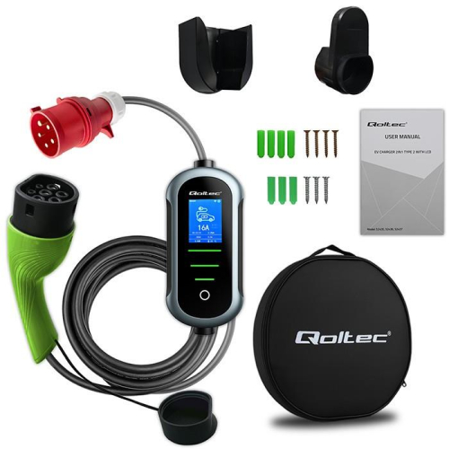 Ładowarka do samochodu elektrycznego EV i hybryd | 11kW | 400V | CEE 16A | Wi-Fi | LCD | 5m-23284821