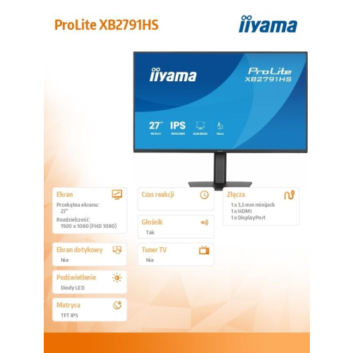 Monitor 27 cali XB2791HS-B1 FHD,IPS.HDMI.DP.2x2W,350cd,1500:1, 120Hz,HAS 150 (PIVOT)-23284840