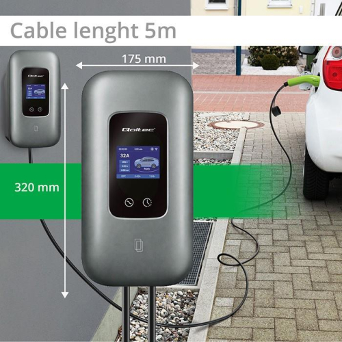 Stacja ładowania do samochodu elektrycznego i hybryd | 3fazy | 22kW | 32A | Wi-Fi | LCD | RFID | TUYA | 5m-23284865