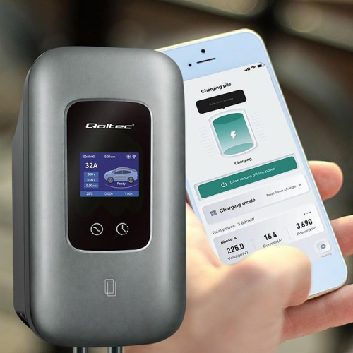 Stacja ładowania do samochodu elektrycznego i hybryd | 3fazy | 22kW | 32A | Wi-Fi | LCD | RFID | TUYA | 5m-23284866