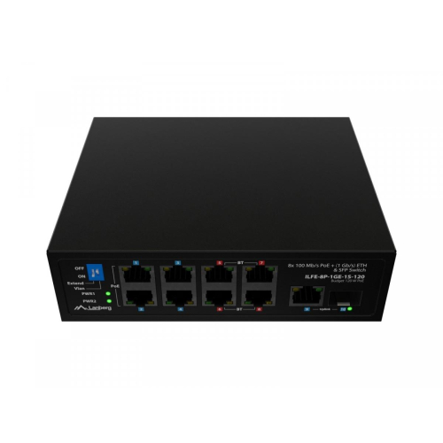 Przełącznik Light ILFE-8P-1GE-1S-120 Light Industrial POE 4XBT 4XAT SFP+ ETH DIN FAST Ethernet-23285187