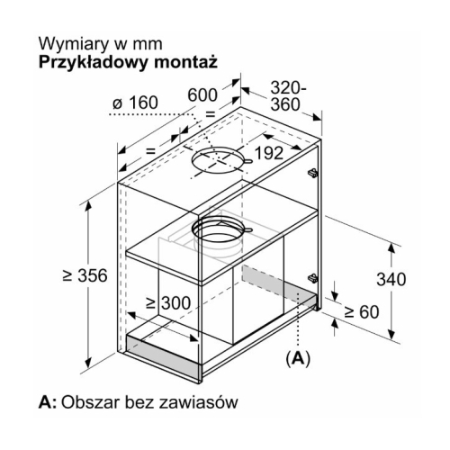 Okap zintegrowany DBB63BC60 Serie 2 czarny-23285335
