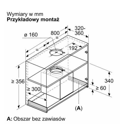 Okap zintegrowany DBB85CC60 Serie 4 80 czarny czyste szkło-23285356