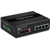 Przełącznik TRENDnet TI-UPG62 - Niezarządzalny - 4 x 10/100/1000 (PoE+) + 2 x Gigabit SFP - Możliwość montażu na 