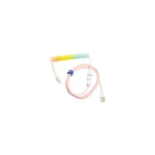 Ducky Premicord Cotton Candy Coiled Cable, USB Typ C auf Typ A - 1,8m