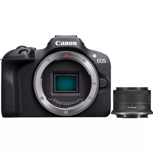 Canon Aparat bezlusterkowy EOS R100 + obiektyw RF-S 18-45mm F4.5-6.3 IS STM Megapiksel 24,1 MP Czułość ISO (maks.) 12800 Przekątna wyświetlacza 3,0 Si
