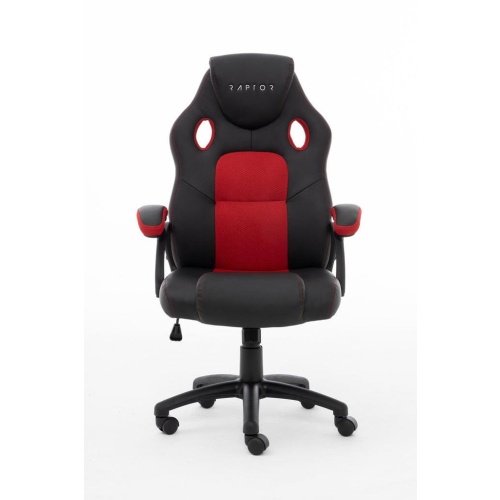 Raptor Gaming 437764 fotel do gry Fotel dla gracza Obite siedzisko Czarny, Czerwony