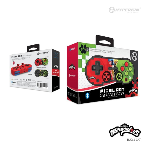 Hyperkin Pixel Art Zielony, Czerwony Bluetooth Gamepad Nintendo Switch, Nintendo Switch Lite, Nintendo Switch OLED-23385