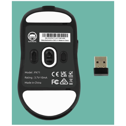 GAMIAC PX71 myszka Gaming Oburęczny RF Wireless + USB Type-A Optyczny 16000 DPI-23386028