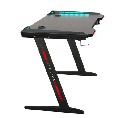 Biurko gamingowe Raptor GT100 120x60cm RGB czarne-23386482