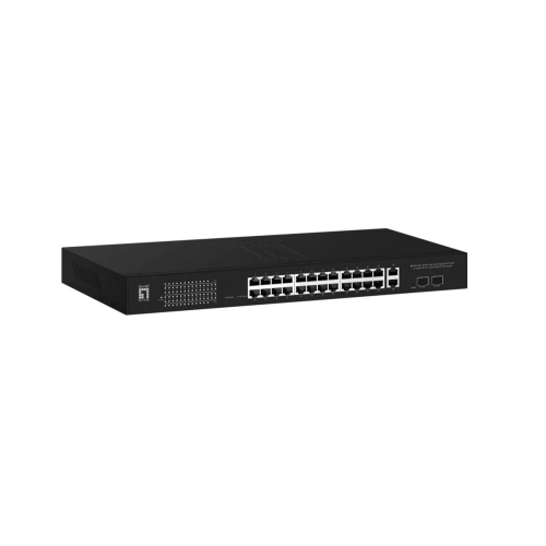 Przełącznik LevelOne WebSmart/GB PoE 28-portowy 19" 375W 1Gbps