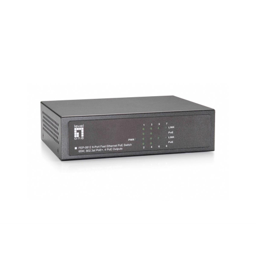 Przełącznik LevelOne FE PoE+ 8-portowy 65W 100Mbps