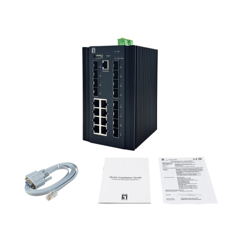 LevelOne Industrial L2+ Managed Switch 20-portowy/IP40+DIN 2,5 Gb/s-23390358