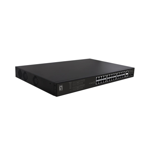 Przełącznik LevelOne FE PoE+ 28-portowy 19" 390W 1Gbps