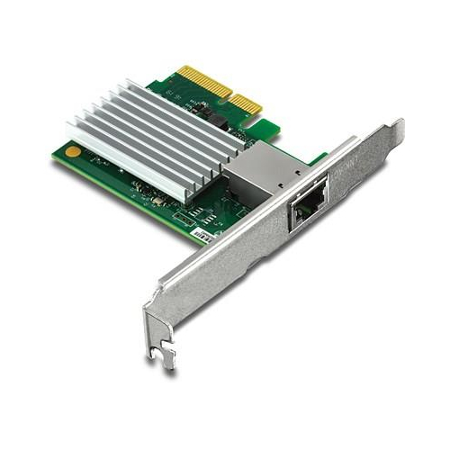 Karta sieciowa Trendnet TEG-10GECTX, wewnętrzna, przewodowa, PCI Express, Ethernet, 10000 Mbit/s, zielony, szary