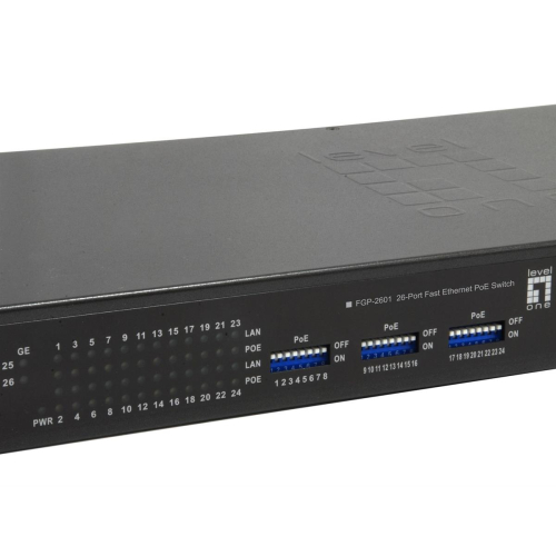 Przełącznik LevelOne FE PoE+ 26-portowy 19