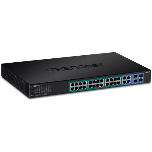Przełącznik TRENDnet 28 portów zarządzalny Gbit PoE+ 370W WebSmart 19"