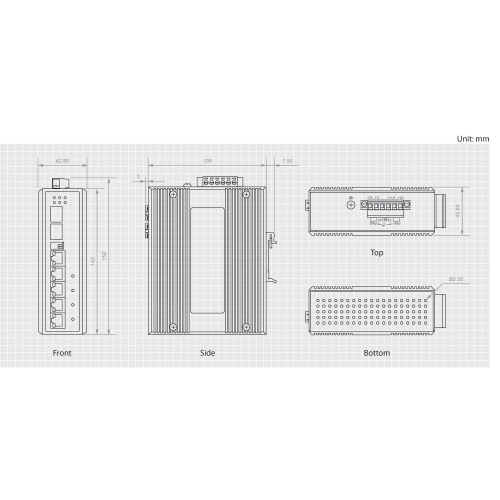 Przełącznik LevelOne Industrial Gigabit PoE+ 6-portowy + DIN 160 W 1 Gb/s-23390867