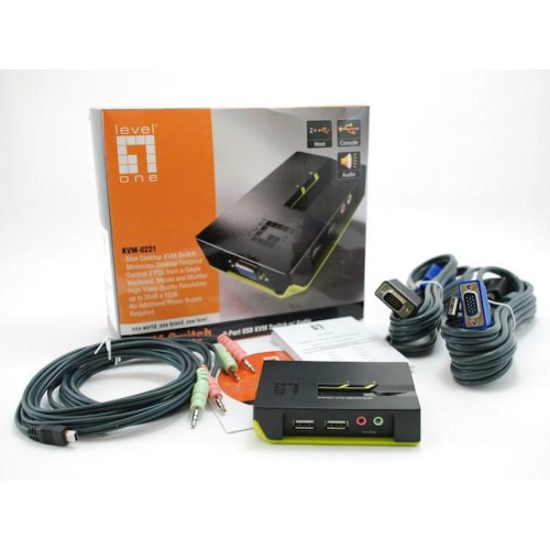 LevelOne KVM-0221 przełącznik KVM Czarny, Zielony-23394183