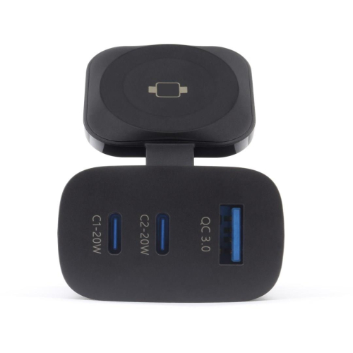 RealPower 450476 ładowarka do urządzeń przenośnych Power bank, Smartwatch, Tablet Czarny Prąd przemienny Bezprzewod