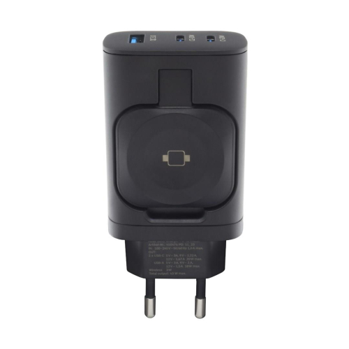 RealPower 450476 ładowarka do urządzeń przenośnych Power bank, Smartwatch, Tablet Czarny Prąd przemienny Bezprzewod