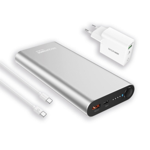 Powerbank RealPower PB-20000PD Litowo-jonowy (Li-Ion) 20000 mAh Aluminium