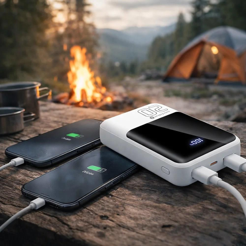 EVERACTIVE POWERBANK 20 000MAH, 2X USB, 1X USB-C 22,5W, QC4+, WYŚWIETLACZ LCD, BIAŁY EB-20Q-23394729