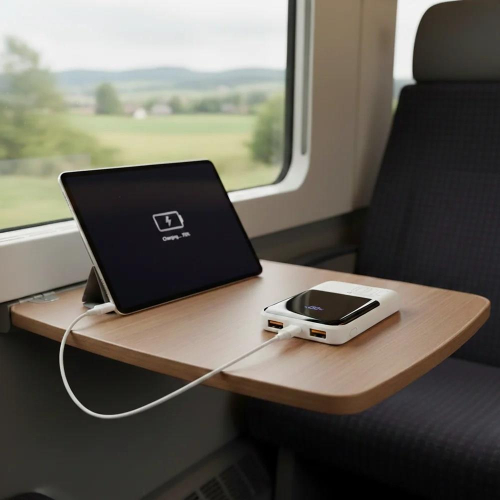 EVERACTIVE POWERBANK 10 000MAH, 2X USB, 1X USB-C 22,5W, QC4+, WYŚWIETLACZ LCD, BIAŁY EB-10Q-23394742
