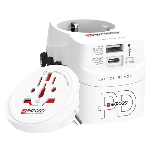 Adapter podróżny SKROSS Pro Light USB AC45PD World z USB-C biały-23394770