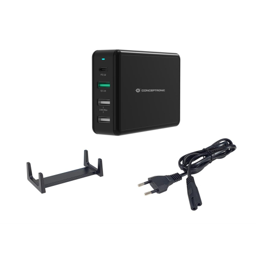 Conceptronic OZUL01B ładowarka do urządzeń przenośnych Uniwersalne Czarny Prąd przemienny Szybkie ładowanie Wewnę