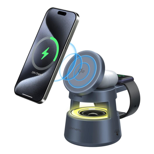 4smarts 541327 ładowarka do urządzeń przenośnych Słuchawki, Smartfon, Smartwatch Szary USB Bezprzewodowe ładowanie
