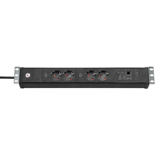 Listwa zasilająca brennenstuhl Premium-Web-Line V3 - do montażu w szafie serwerowej - Ethernet - Złącza wyjściowe: 4 - 48,3 cm (19") - 3,0 m Przewód