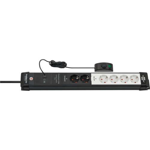 Brennenstuhl 1951560103 rozgałęziacz 3 m 6 x gniazdo sieciowe Wewnętrzna Czarny, Jasny Szary-23395236