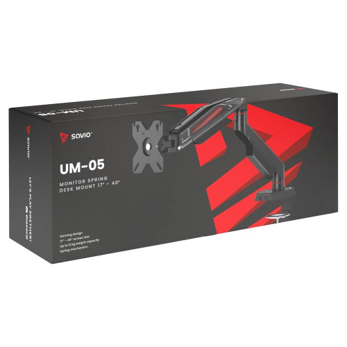 SAVIO UCHWYT BIURKOWY NA MONITOR 17’’-40’’ 2-11 KG NA SPRĘŻYNIE UM-05-23398650
