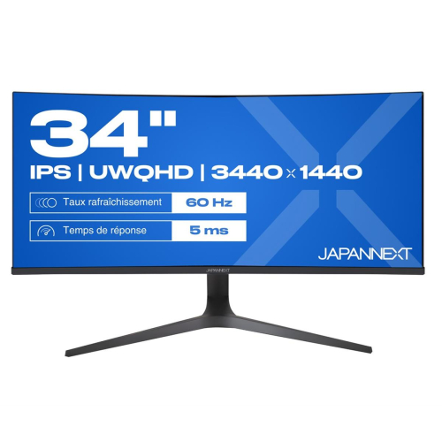 Zakrzywiony Monitor JAPANNEXT 86,4cm JN-IPS340UWQHD60C-C65W-HS z ekranem UWQHD