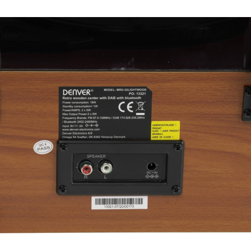 Retro wieża stereo Denver MRD-52 z gramofonem light wood-23404233