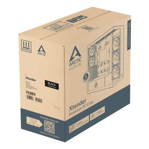 Obudowa Arctic Xtender Schwarz z oknem z GPU mountem-23404587