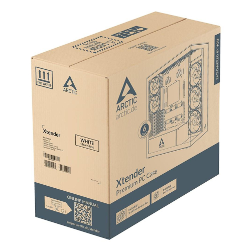 Okno Arctic Xtender Weiß Transparentes Glasfenster mit GPU mount-23404843
