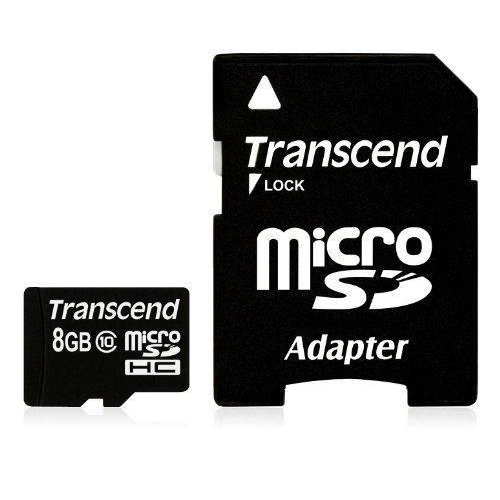 SD microSD Card 8GB Transcend SDHC Class10 w/adapter