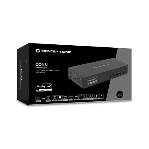 Stacja dokująca Conceptronic 17-1 USB-C->HDMI DP 4K/60Hz GbE USB-C bk-23413781