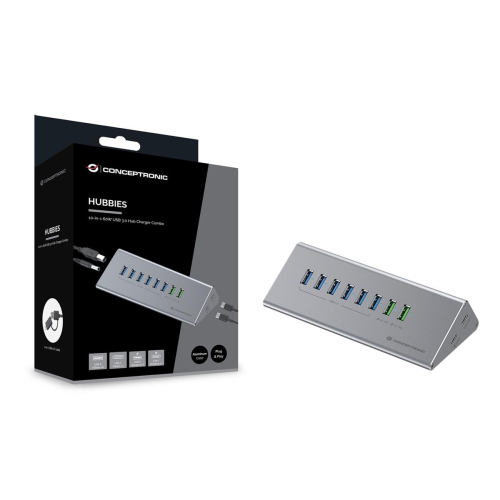 CONCEPTRONIC 10-portowy koncentrator USB-A3.0/-C Adapter -> 6xA3.0+m.Netz. Gr-23413800
