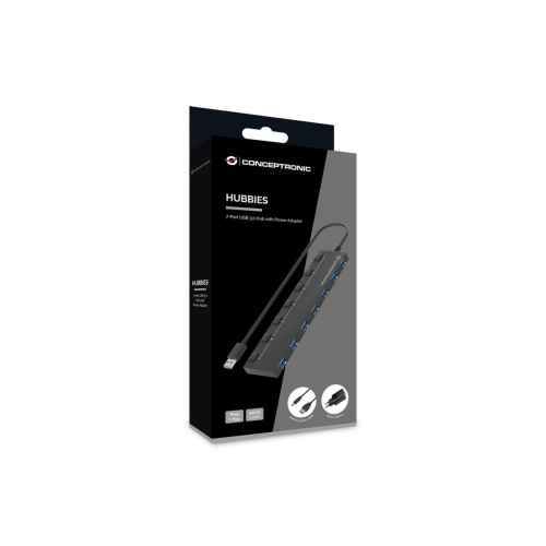 Conceptronic HUBBIES19BP huby i koncentratory USB 3.2 Gen 1 (3.1 Gen 1) Type-A 5000 Mbit/s Czarny-23413810