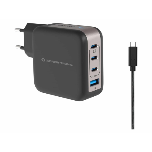 CONCEPTRONIC Ładowarka 4Port GaN 3xUSB-C/1xA 100WPD3.0/PPS sw