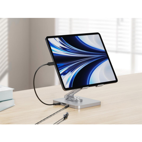 Uchwyt na tablet CONCEPTRONIC ze stacją dokującą 8 w 1 srebrny-23413852