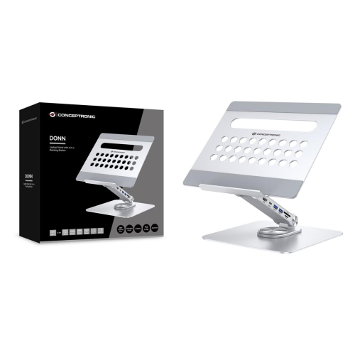 CONCEPTRONIC Uchwyt na laptopa ze stacją dokującą 7 w 1 srebrny-23413874