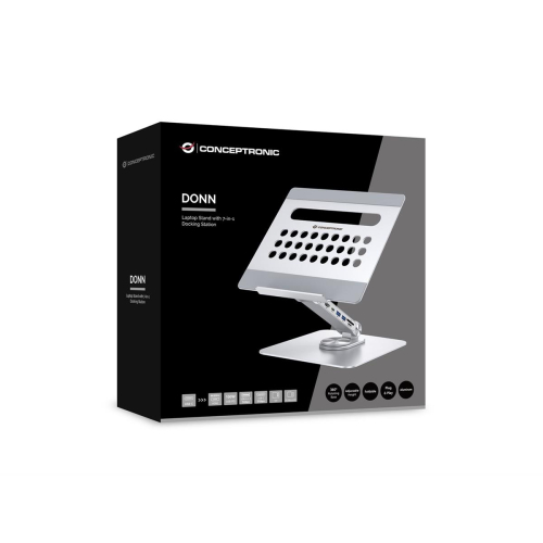 CONCEPTRONIC Uchwyt na laptopa ze stacją dokującą 7 w 1 srebrny-23413875